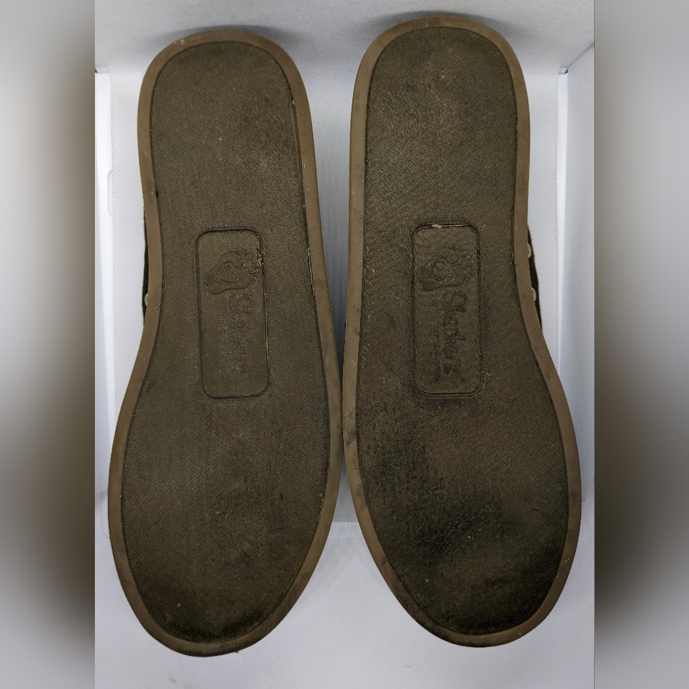 Skechers BOBS Womens Shoes 8.5 Brown Canvas Slip On Pillow Arch Leather Insole - Picture 5 of 5